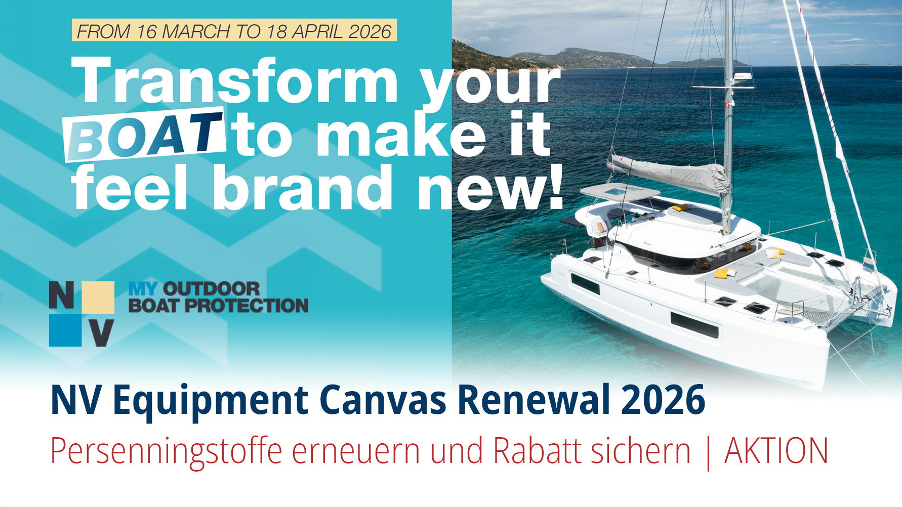 NV Canvas Renewal 2026 – Aktion für neue Persenningstoffe 🔹 Titel (SEO)